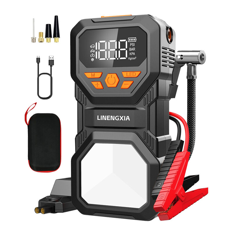 Multifunctional 4 In 1 Car Jump Starter Pack 1200A Portable Jump Starter Pack QC3.0 Fast Charging