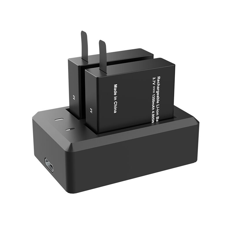 2 팩 1350mAh 3.7V 리튬 이온 충전식 배터리 과충전 보호 기능 포함