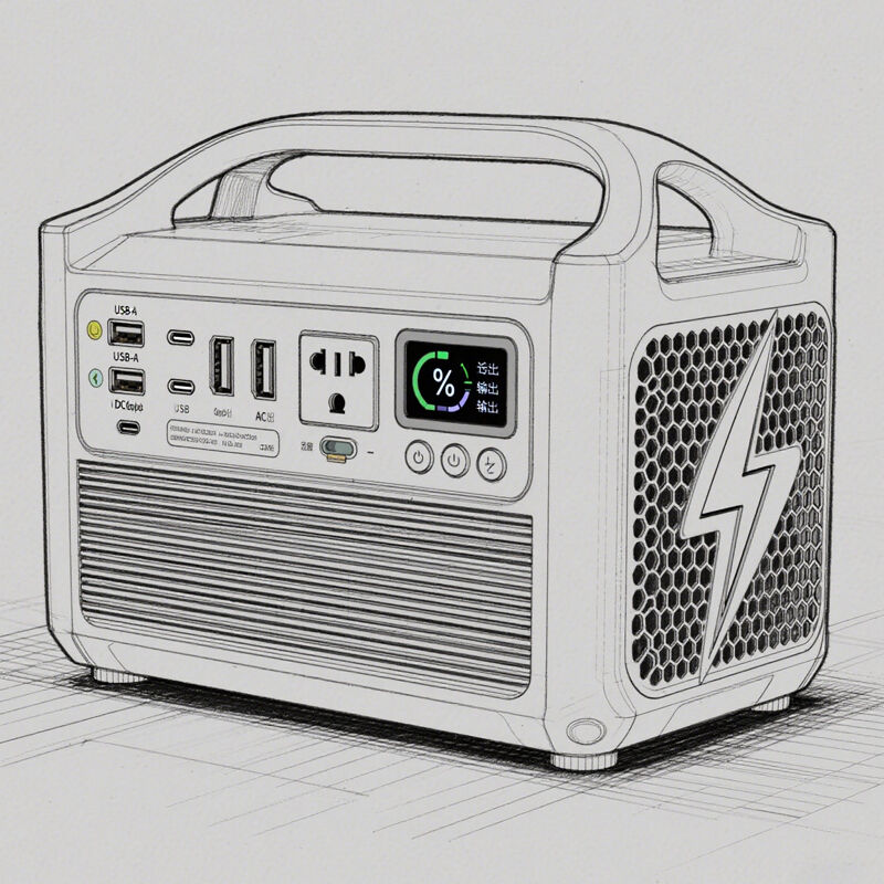 Uzaktan kumanda C Tipi taşınabilir pil enerji istasyonu ve enerji depolama için el feneri