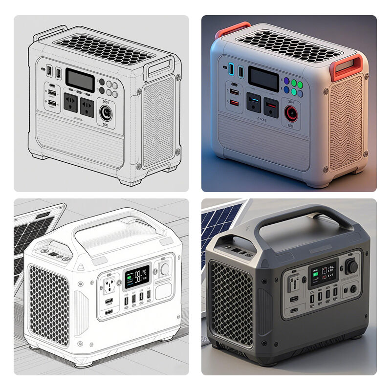 Générateur d'énergie solaire portable 220V 50Hz avec batterie, recharge sans fil, sortie AC et ports USB