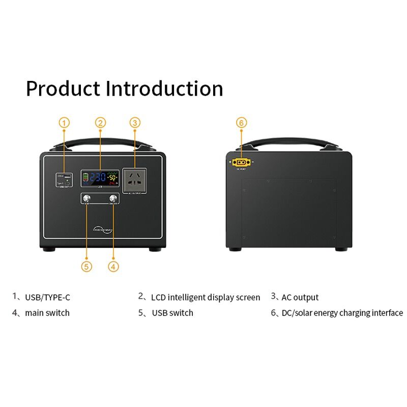 Générateur d'énergie solaire de camping 300W  Onde sinusoïdale modifiée pour alimentation de secours d'urgence