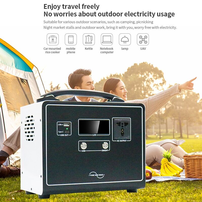 Générateur d'énergie solaire de camping 300W  Onde sinusoïdale modifiée pour alimentation de secours d'urgence