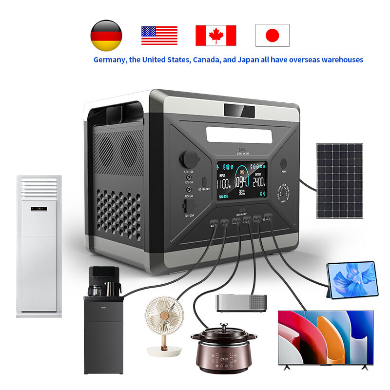 MPPT 2400W Taşınabilir Güç İstasyonu Kamp ve Acil Durum Yedeklemesi İçin