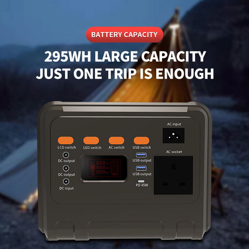 295Wh 300W Portable Power Station MPPT Pure Sine Wave Inverter Portable Solar Generator