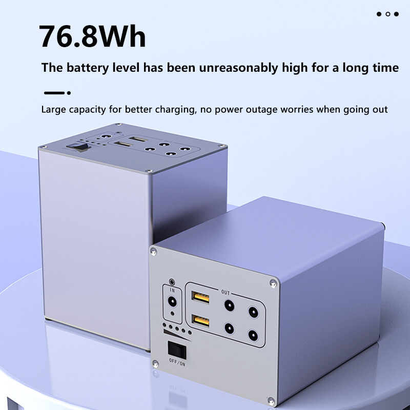 Compact 76.8Wh Portable Power Station with 12V DC Appliance Power and Solar Input