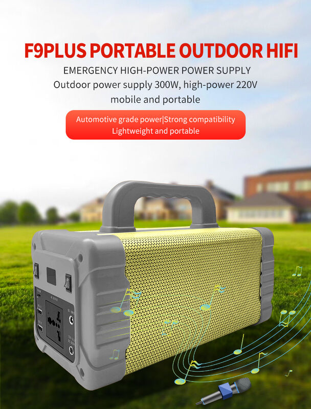 300W Portable Power Station with 600W Peak Power and 195Wh Battery Capacity for Reliable Energy Storage with Karaoke