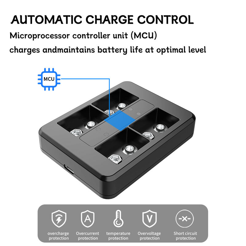 450mAh 9V Rechargeable Batteries 1200 Cycles Rechargeable Li Ion Battery For Fast Charging