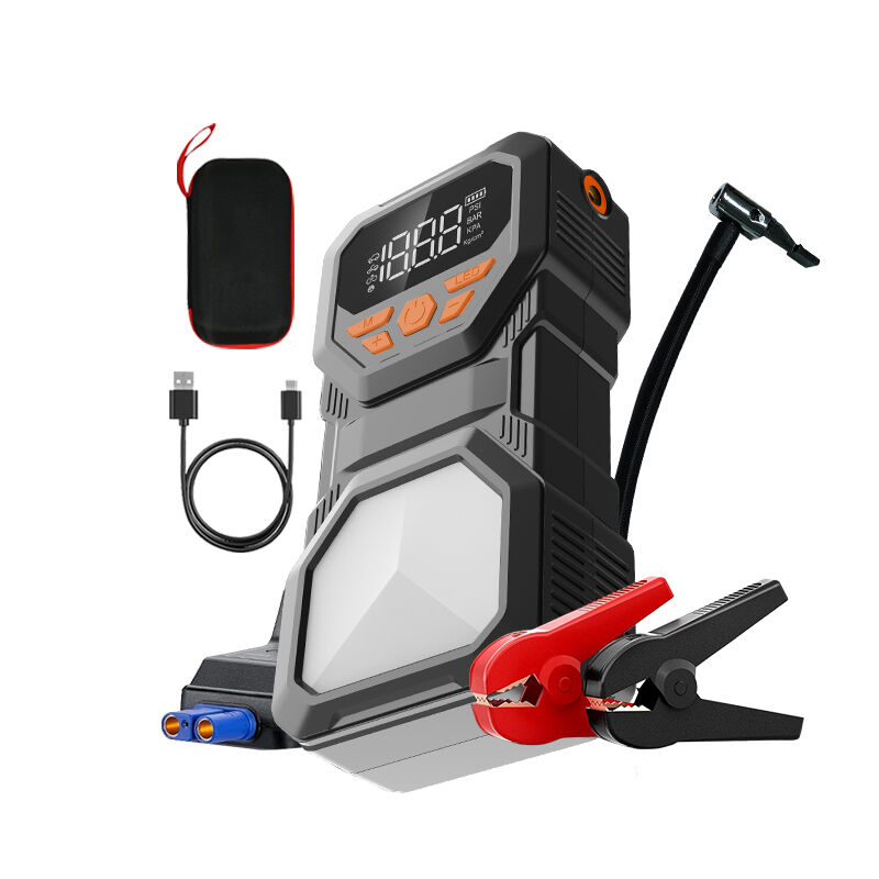 Type C Portable Battery Jump Starter 5V 2.4A With Integrated Air Pump And QC3.0 Fast Charging