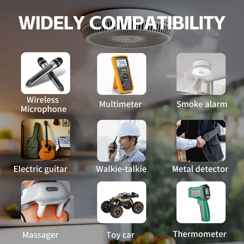 6-Pack 9V Rechargeable Batteries Lithium with 1100mAh High Capacity, 1200 Cycles, and Type-C Charging