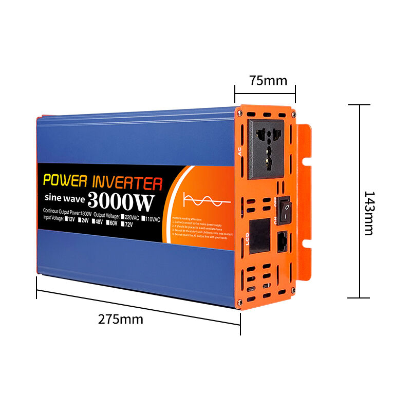 Portable 3000W Peak Power Solar Inverter with Pure Sine Wave Output for Lithium-Ion Battery Systems