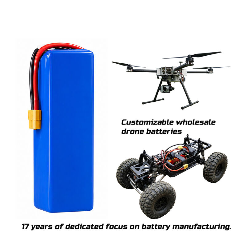 Custom Polymer FPV Drone Batteries with 22.2V-88.8V Options and High-Rate Discharge for Optimal Performance